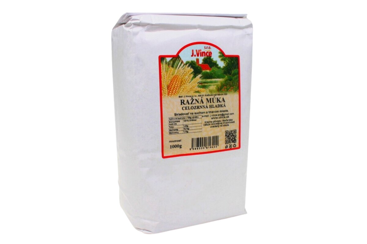 Múka ražná celozrnná hladká 1000 g 5-7