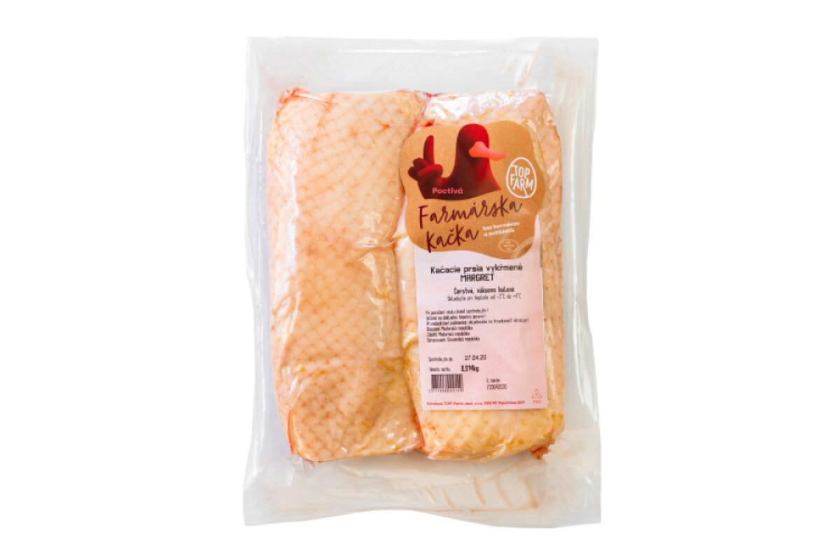 Kačacie prsia vykŕmené Margret mrazené  cca 800 g / 2 ks v bal. Top Farm