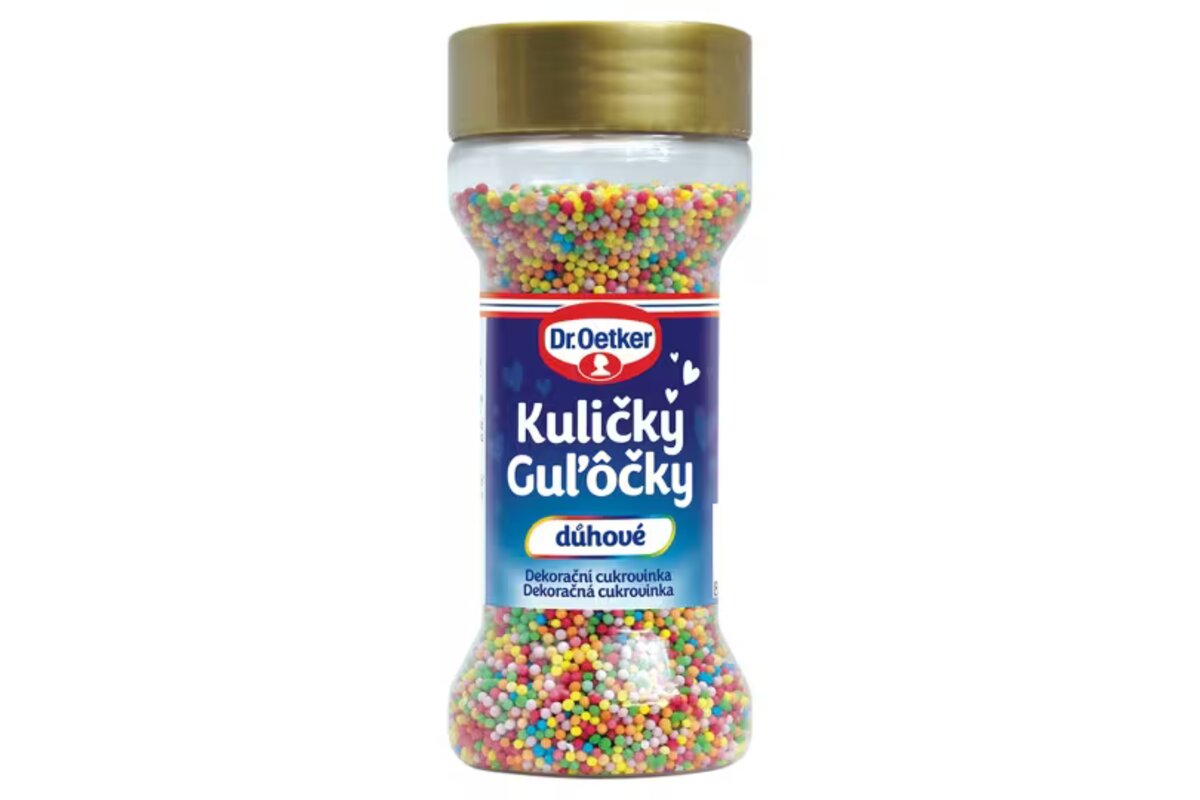 Dekorácia Zdobenie dúhové guličky 65 g Dr. Oetker